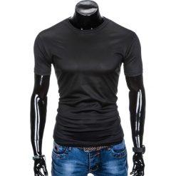 T-SHIRT MĘSKI BEZ NADRUKU S883 - CZARNY. Czarne t-shirty męskie marki Ombre Clothing, s, z nadrukiem. Za 14,99 zł.