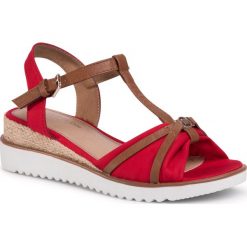 Espadryle TOM TAILOR - 809290400 Red. Czerwone espadryle damskie Tom Tailor, bez wzorów, ze skóry ekologicznej, bez obcasa, na obcasie. W wyprzedaży za 139,99 zł.