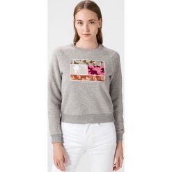 Tommy Jeans Bluza Szary. Szare bluzy damskie Tommy Jeans, s, z haftami, z bawełny, bez rękawów, bez kaptura. Za 600,95 zł.