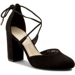 Półbuty KOTYL - 5899 Czarny Zamsz. Czarne półbuty damskie Kotyl, bez wzorów, ze skóry, eleganckie, bez obcasa, na obcasie, bez zapięcia. Za 259,00 zł.