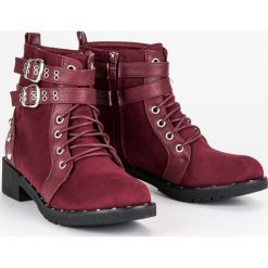 MODNE BOTKI WORKERY. Czerwone botki damskie na zamek CLOWSE. Za 89,90 zł.