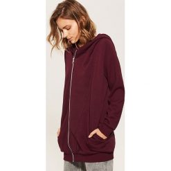 Długa bluza z kapturem - Bordowy. Czerwone bluzy z kapturem damskie marki House, l, z długim rękawem, długie. Za 69,99 zł.