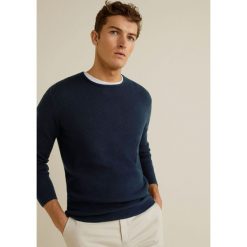 Mango Man - Sweter Lexus. Niebieskie swetry męskie Mango Man, m, bez wzorów, z bawełny, z okrągłym kołnierzem, bez kaptura. W wyprzedaży za 139,90 zł.