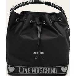 Love Moschino - Plecak. Czarne plecaki damskie Love Moschino, z aplikacjami, ze skóry ekologicznej. W wyprzedaży za 539,90 zł.
