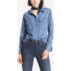 Levi's Koszula Niebieski. Niebieskie bluzki damskie Levi's®, s, bez wzorów, z bawełny, bez kołnierzyka, z długim rękawem. Za 395,95 zł.
