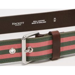 Hackett London GROGRAIN Pasek pink/ green. Różowe paski męskie Hackett London, w paski, z materiału. Za 419,00 zł.