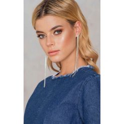 Kolczyki damskie: NA-KD Accessories Kolczyki Hanging Rhinestone – Silver