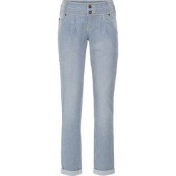 Dżinsy Boyfriend bonprix indygo w paski. Niebieskie jeansy damskie bonprix, z jeansu. Za 119,99 zł.