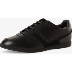 BOSS Athleisure - Tenisówki męskie z dodatkiem skóry – Glaze_Low_lt, czarny. Czarne trampki męskie BOSS Athleisure, bez wzorów, ze skóry, eleganckie, bez zapięcia. Za 749,95 zł.