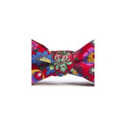 Mucha wiązna FOLK kwiaty łowickie. Czerwone muszki męskie marki HisOutfit, w kwiaty, z materiału, wizytowe. Za 89,00 zł.