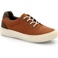 Buty sportowe z materiału syntetycznego 26-40. Brązowe buty chłopięce sportowe marki La Redoute Collections, z bawełny, na sznurówki. Za 102,86 zł.