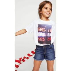 Mango Kids - Szorty dziecięce Isabel 104-164 cm. Szare spodenki dziewczęce marki Mango Kids, z elastanu, casualowe. W wyprzedaży za 49,90 zł.