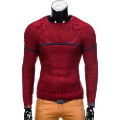 SWETER MĘSKI E102 - BORDOWY. Czarne swetry klasyczne męskie marki Inny, m, z bawełny. Za 45,00 zł.
