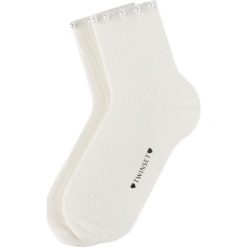 Skarpety Wysokie Damskie TWINSET - Calzino 192TA432B Papiro 00435. Białe skarpetki damskie Twinset, bez wzorów, z elastanu. Za 199,00 zł.