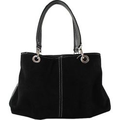 Skórzana torebka w kolorze czarnym - 32 x 20 x 14 cm. Czarne torebki klasyczne damskie ORE10, ze skóry. W wyprzedaży za 89,95 zł.