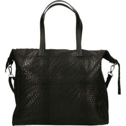 Skórzana torebka w kolorze czarnym - 36 x 36 x 13 cm. Czarne torebki klasyczne damskie ORE10, w paski, ze skóry. W wyprzedaży za 219,95 zł.