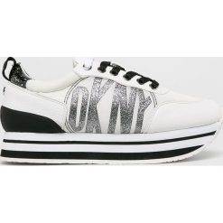 Dkny - Buty Panya. Białe buty sportowe damskie DKNY, bez wzorów, z materiału, sportowe. W wyprzedaży za 479,90 zł.