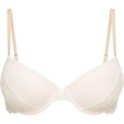 Biustonosz usztywniany bonprix ecru-cielisty. Białe biustonosze bonprix, w koronkowe wzory, z koronki. Za 54,99 zł.