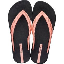 Japonki damskie Ipanema 26267-20805,Kolor czarny z różem. Różowe klapki damskie Ipanema, bez wzorów, bez obcasa. Za 60,00 zł.