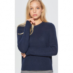 Sweter basic - Granatowy. Niebieskie swetry klasyczne damskie marki Cropp, l. Za 49,99 zł.