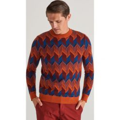 Sweter w stylu retro - Wielobarwny. Swetry męskie Reserved, xl, bez wzorów, retro, bez kołnierzyka, bez kaptura. Za 139,99 zł.