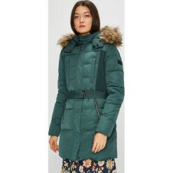 Pepe Jeans - Kurtka puchowa. Niebieskie kurtki damskie Pepe Jeans, s, w paski, z poliesteru, długie, z kapturem. W wyprzedaży za 579,90 zł.
