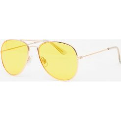 Okulary przeciwsłoneczne męskie: Okulary przeciwsłoneczne typu aviator z żółtymi szkłami