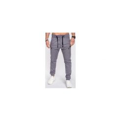 Joggery męskie: SPODNIE MĘSKIE JOGGERY P474 – SZARE