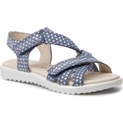Sandały SUPERFIT - 4-00004-80 M Blau. Niebieskie sandały dziewczęce Superfit, z zamszu, bez zapięcia. W wyprzedaży za 189,00 zł.