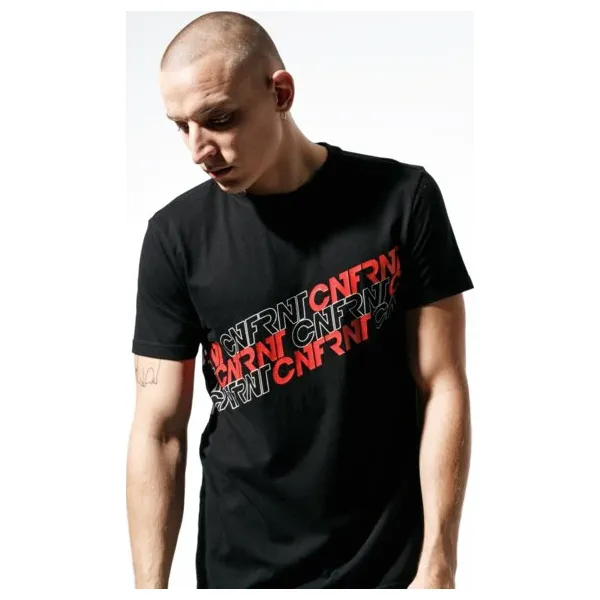 Confront Koszulka Foot Print Blk Tee , czarny, rozmiar M. Czarne koszulki męskie Confront, m, z nadrukiem, z bawełny, bez kołnierzyka, bez rękawów. W wyprzedaży za 47,99 zł.