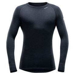 Devold Męska Koszulka Expedition Man Shirt, Black, Xxl. Czarne koszulki męskie termoaktywne marki Devold, xxl, bez wzorów, z wełny, z długim rękawem. W wyprzedaży za 225,00 zł.