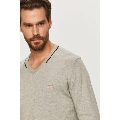 Guess Jeans - Sweter. Czarne swetry męskie Guess Jeans, s, z aplikacjami, z bawełny, bez kołnierzyka, bez kaptura. Za 339,90 zł.