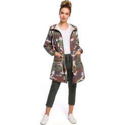Bluza na Suwak z Kapturem z Nadrukiem Moro Wzór 1. Zielone bluzki damskie Molly.pl, s, z nadrukiem, z kapturem, bez rękawów. Za 199,90 zł.