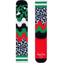 Happy Socks - Skarpety Athletic Sock Animal. Czarne skarpetki damskie Happy Socks, bez wzorów, z elastanu. Za 47,90 zł.