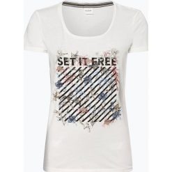Taifun - T-shirt damski, beżowy. Brązowe t-shirty damskie Taifun, z haftami, z bawełny, eleganckie, bez kołnierzyka. Za 149,95 zł.