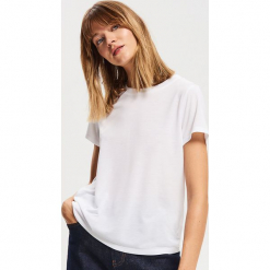 T-shirt basic - Biały. Białe t-shirty damskie Reserved, l. Za 29,99 zł.