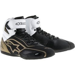 Buty turystyczne STELLA FASTER-2 ALPINESTARS kolor biały/czarny/złoty, rozmiar 9,5. Żółte buty sportowe damskie Alpinestars, bez wzorów, z mikrofibry, sportowe, trekkingowe. W wyprzedaży za 399,00 zł.