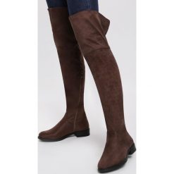 Khaki Kozaki Little Italy. Brązowe kozaki damskie Renee, bez obcasa, na płaskiej podeszwie, bez zapięcia. Za 179,99 zł.