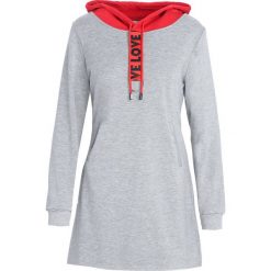 Jasnoszara Bluza Publication. Szare długie bluzy damskie marki Born2be, s, w paski, z długim rękawem, z kapturem. Za 64,99 zł.