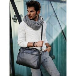 SKÓRZANA TORBA NA RAMIĘ DUŻA RONALDO. Torby męskie skórzane RONALDO, w paski, ze skóry, eleganckie. Za 258,90 zł.