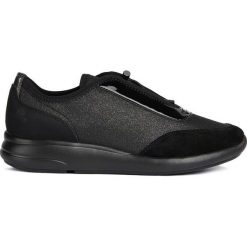 Geox - Buty. Czarne buty sportowe damskie Geox, bez wzorów, ze skóry, sportowe. Za 349,90 zł.