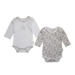 Gelati Body Dziecięce Długi Rękaw Set 2 Szt. 74/80 Biały/Szary. Białe body niemowlęce marki Gelati, z długim rękawem. W wyprzedaży za 39,00 zł.