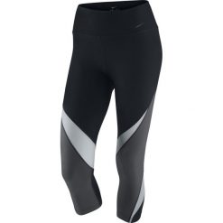 Legginsy sportowe damskie: legginsy damskie 3/4 NIKE LEGENDARY CAPRI FABRIC TWIST / 725080-011 – NIKE LEGENDARY CAPRI FABRIC TWIST