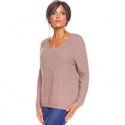 Sweter "Carmen" w kolorze szarobrązowym. Brązowe swetry oversize damskie marki So Cachemire, s, z kaszmiru. W wyprzedaży za 173,95 zł.