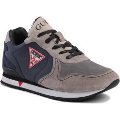 Sneakersy GUESS - Glorym Jr FJ8GLO LEA12 GRY. Szare trampki chłopięce Guess, z aplikacjami, z zamszu, na sznurówki. Za 339,00 zł.
