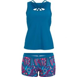 Tankini (3 części) bonprix niebieskozielony z nadrukiem. Niebieskie stroje kąpielowe damskie bonprix, z nadrukiem. Za 119,99 zł.
