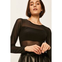 Answear - Body. Czarne bluzki damskie ANSWEAR, s, bez wzorów, z elastanu, z okrągłym kołnierzem, z długim rękawem. W wyprzedaży za 49,90 zł.