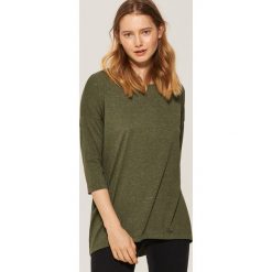 Bluzki damskie: Oversize'owa bluzka - Khaki