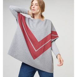 Sweter w kolorze szarym. Szare swetry damskie Rodier, w paski, z wełny, klasyczne, bez rękawów, bez kaptura. W wyprzedaży za 169,95 zł.