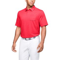 Under Armour Polo Koszulka Czerwony. Czerwone podkoszulki męskie Under Armour, s, bez wzorów, z elastanu, bez rękawów. Za 206,95 zł.